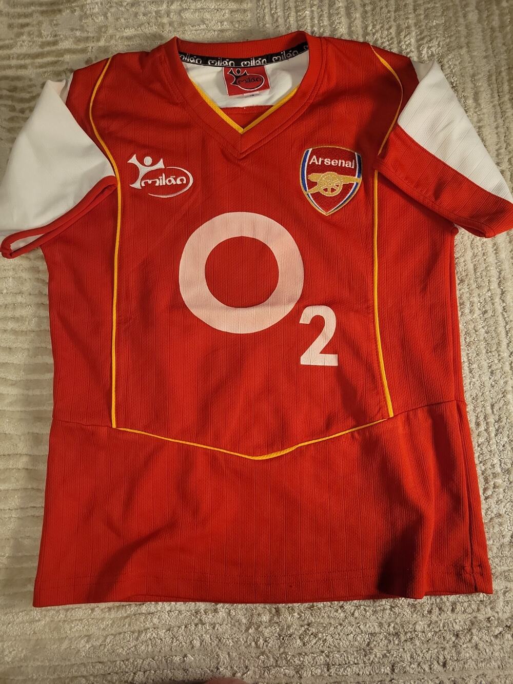 Milan Arsenal Soccer Jersey Shirt Youth Medium Top Futbol Boys Kids Children